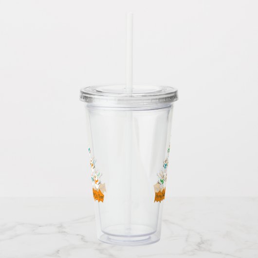 Kerstboom piramide gemaakt van Kerstmis sneeuwpopp Acryl Drinkbeker (Rechts)