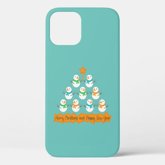 Kerstboom piramide gemaakt van Kerstmis sneeuwpopp Case-Mate iPhone Case (Achterkant)