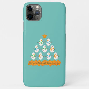Kerstboom piramide gemaakt van Kerstmis sneeuwpopp iPhone 11 Pro Max Hoesje