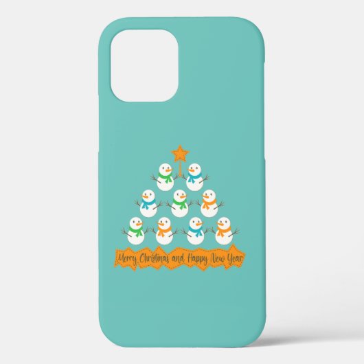 Kerstboom piramide gemaakt van Kerstmis sneeuwpopp Case-Mate iPhone Case (Achterkant)