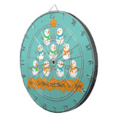 Kerstboom piramide gemaakt van Kerstmis sneeuwpopp Dartbord (Voorkant Rechts)