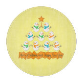 Kerstboom piramide gemaakt van Kerstmis sneeuwpopp Snijplank (Voorkant)