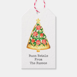 kerstboom Pizza Buon Natale Cadeaulabel