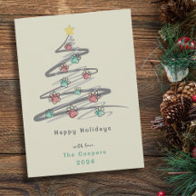 Kerstboom Pootafdruk Hanger Kerstkaart