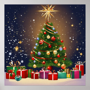 Kerstboom poster papier
