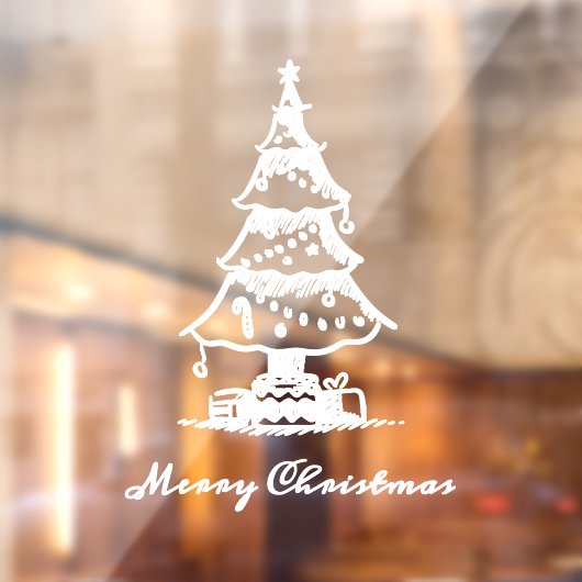 Kerstboom Prettig Kerstfeest | Vakantie  Raamsticker (Vel 2)