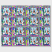 kerstboom Psychedelic Collage Cadeaupapier (Vlak)