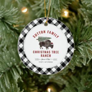 Kerstboom Ranch Santa Buffalo Pset Pattern Keramisch Ornament