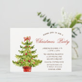 Kerstboom, Red Corporate Kerstparty Kaart (Staand voorkant)