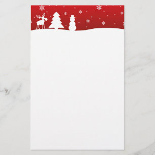 Kerstboom Rendier Sneeuwman Briefpapier