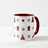 Kerstboom, rendieren, engelen en sneeuw mok (Voorkant rechts)