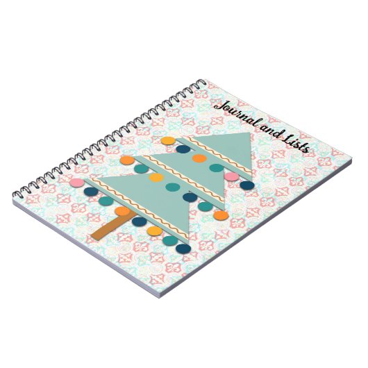 Kerstboom Retro Art Journal en lijsten Spiral Notitieboek (Linkerzijde)