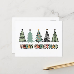 Kerstboom Retro Kerstmis Briefkaart