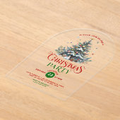 Kerstboom Retro Typografie Kerstfeest Acryl Uitnodigingen (Laagn)