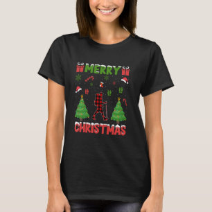 Kerstboom Rode Buffalo Plaid Hiker Lelijke Kerst T-shirt