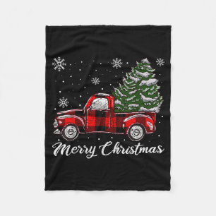 Kerstboom Rode Truck Pyjama, Vintage Buffalo P Fleece Deken