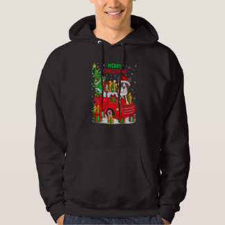 Kerstboom Rode Truck Verlichting Boston Terrier Ho Hoodie