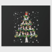 Kerstboom rond de beugel, bedekt door vlieglicht cadeaupapier (Vlak)