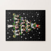 Kerstboom rond de beugel, bedekt door vlieglicht legpuzzel (Horizontaal)