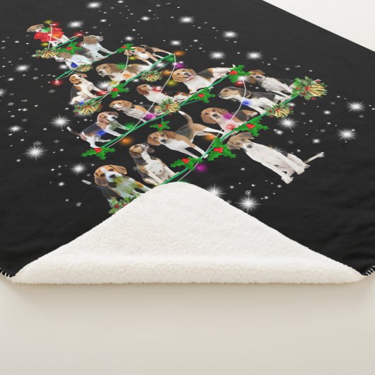 Kerstboom rond de beugel, bedekt door vlieglicht sherpa deken (3/4)