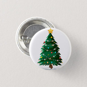 kerstboom ronde button 3,2 cm