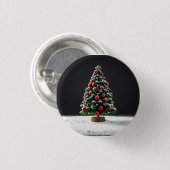 kerstboom ronde button 3,2 cm (Voorkant /achterkant)