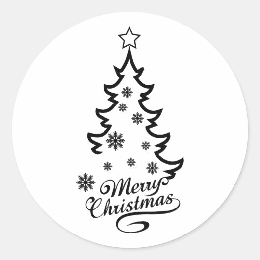 kerstboom ronde sticker (Voorkant)