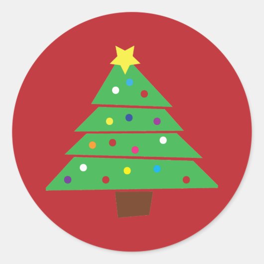 kerstboom ronde sticker (Voorkant)