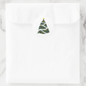 kerstboom ronde sticker (Tas)