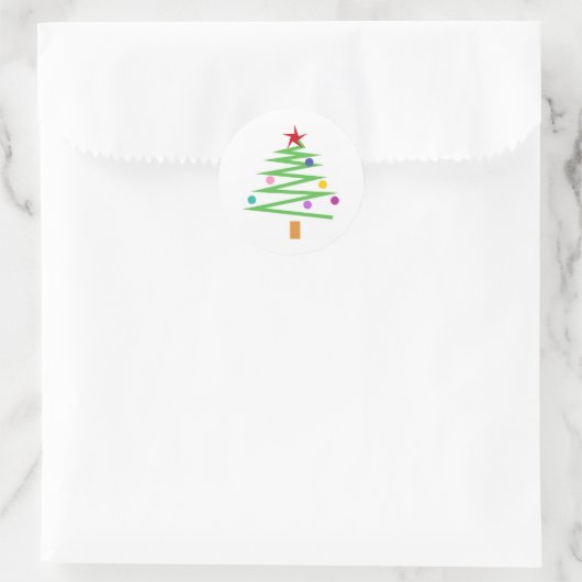 kerstboom ronde sticker (Tas)