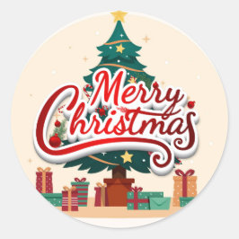 kerstboom ronde sticker