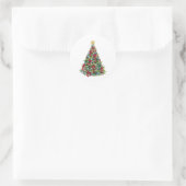 kerstboom ronde sticker (Tas)
