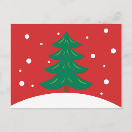 Kerstboom rood briefkaart