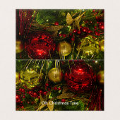 Kerstboom Rood en Goudkersttenten Kaart (Buitenkant ongevouwen)