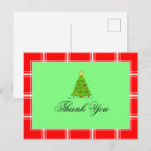 Kerstboom Rood en Groen Dank u Briefkaart (Voorkant / Achterkant)