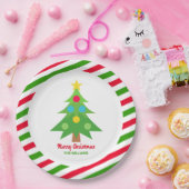 Kerstboom rood en groen feestdag papieren bordje (Feest)