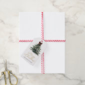 Kerstboom Rood Geruit Lint Kerstfeest Cadeaulabel (Met Touw)