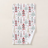 Kerstboom. Rood, groen Bad Handdoek (Handdoek)