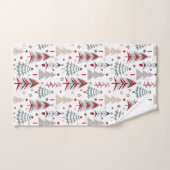 Kerstboom. Rood, groen Bad Handdoek (Handdoek)