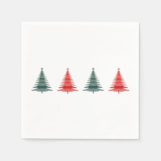 Kerstboom - rood groen ontwerp servet (Voorkant)