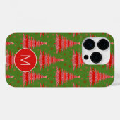 Kerstboom Rood Groen Patroon Monogram Case-Mate iPhone Case (Achterkant (horizontaal))