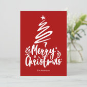 Kerstboom Rood Kerstkaart (Staand voorkant)