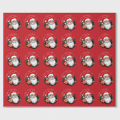 Kerstboom rood Vrolijk Kerstfeest Cadeaupapier (Vlak)