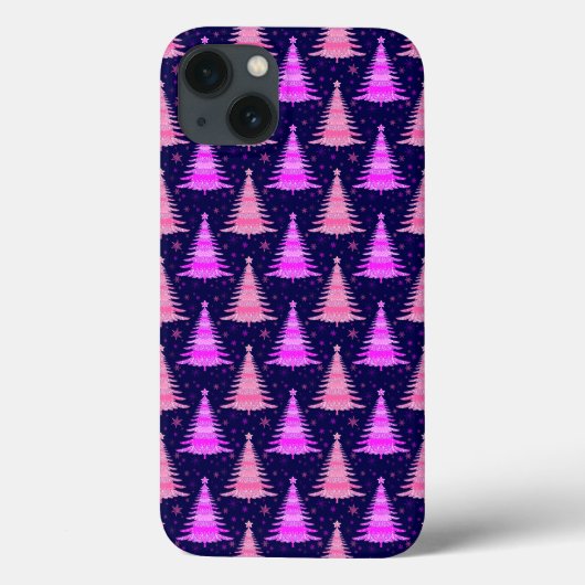Kerstboom Roze Blauw Patroonontwerp Case-Mate iPhone Case (Achterkant)