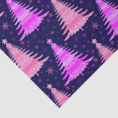 Kerstboom Roze Blauw Patroonontwerp Tissuepapier (Detail)