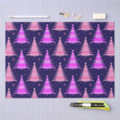 Kerstboom Roze Blauw Patroonontwerp Tissuepapier (Craft)
