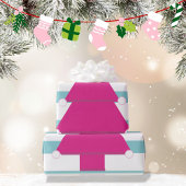 Kerstboom Roze Blauw Rood Cadeaupapier