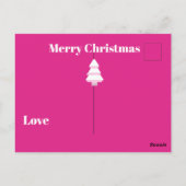 Kerstboom Roze Sterren Groeten Briefkaart (Achterkant)