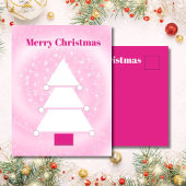 Kerstboom Roze Sterren Groeten Briefkaart