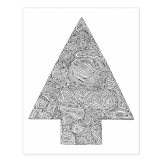 kerstboom 	rubberstempel (Afrduk)